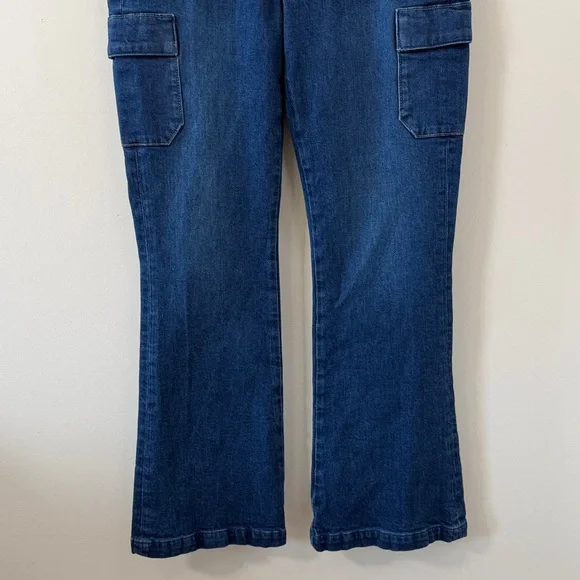 PAIGE Dion High Rise Bootcut Cargo Jeans in Gracielou Size 29